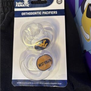 Baby Fanatic Blue and Gold Orthodontic Pacifiers